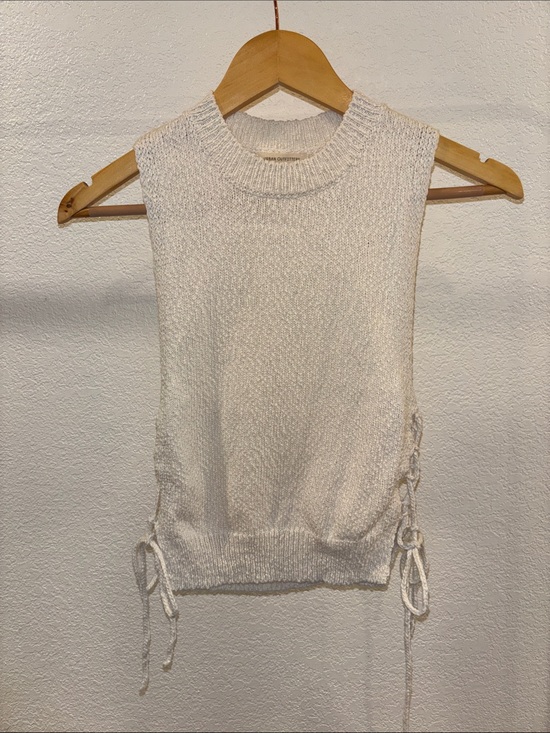 Urban Outfitters Tops - Urban Outfitters Cream Sleeveless Knit Tank with Side Ties